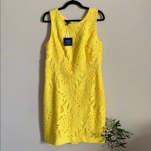 Talbots RSVP Yellow Palm Knitted Dress